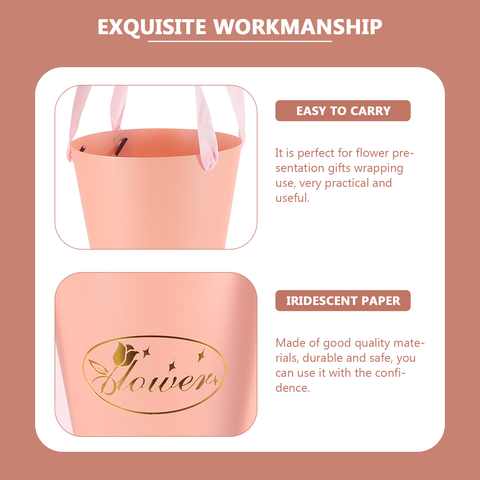 6Pcs Fresh Flower Bucket Chic  – Florist Supply Paper recenzja i cena
